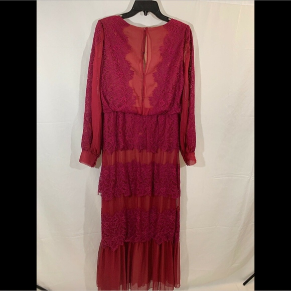NEW $568 Tadashi Shoji Meadow Chiffon Lace Dress - Picture 6 of 8